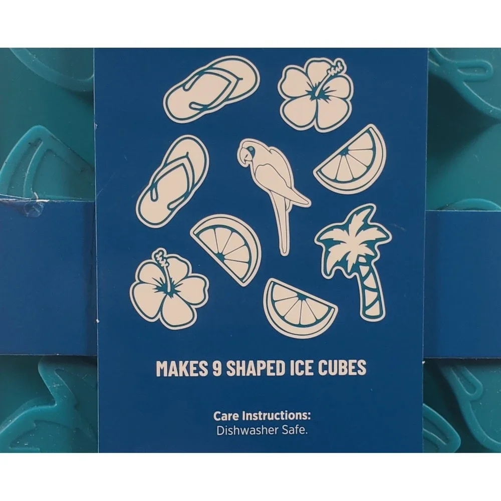 Margaritaville Silicone Ice Cube Mold Set of 2 Tropical Island Shapes NEW